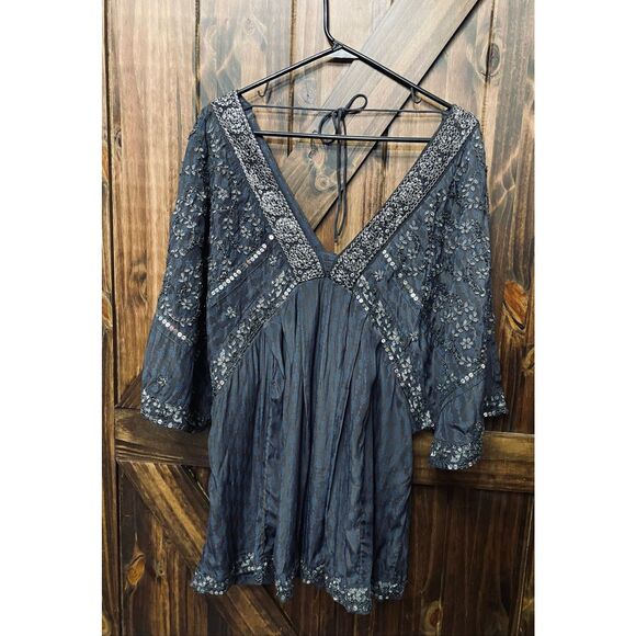 Free People Eternal Sunshine Tunic Boho Dress Sz S Oversized - Picture 2 of 8